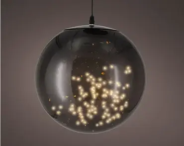 Lumineo micro led bal d30cm-140l zwart/warm wit - afbeelding 3