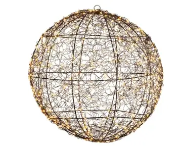 Lumineo micro led bal frame d28cm-400l zwart/klassiek warm - afbeelding 2