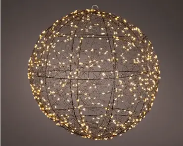 Lumineo micro led bal frame d28cm-400l zwart/klassiek warm - afbeelding 3