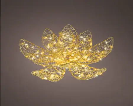 Lumineo Micro led bloem 28x9cm-150led goud/warm wit/klassiek warm - afbeelding 3