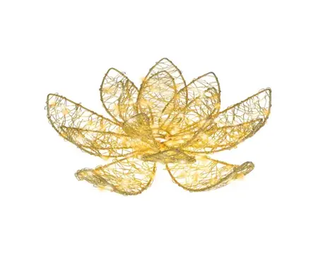 Lumineo Micro led bloem 28x9cm-150led goud/warm wit/klassiek warm - afbeelding 4