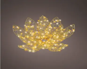 Lumineo Micro led bloem 38x13cm-200led goud/warm wit/klassiek warm - afbeelding 3