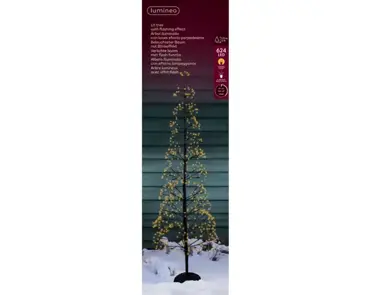 Lumineo Micro led boom 55x150cm-624led zwart/klassiek warm - afbeelding 1