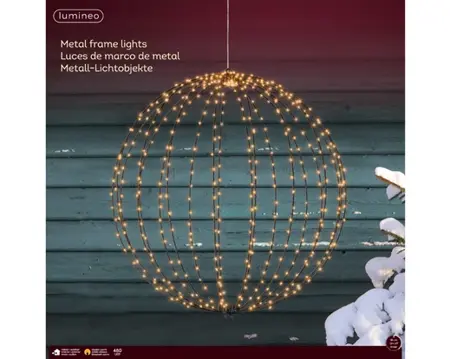 Lumineo Micro LED Framelight Ø58cm zwart met klassiek warm licht - afbeelding 1