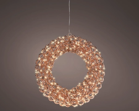 Lumineo micro led krans | 38x9cm | 300 LED | rose goud | warm wit - afbeelding 2