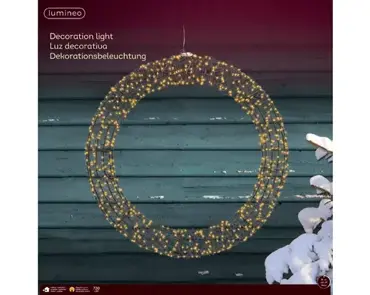 Lumineo micro led krans 58cm-720l zwart/klassiek warm