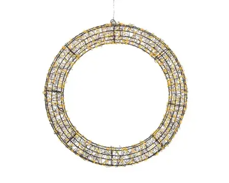 Lumineo micro led krans 58cm-720l zwart/klassiek warm - afbeelding 2