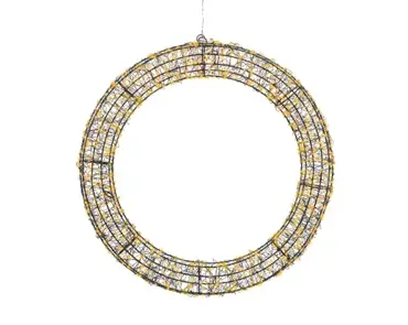 Lumineo micro led krans 58cm-720l zwart/klassiek warm - afbeelding 2