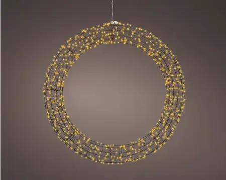 Lumineo micro led krans 58cm-720l zwart/klassiek warm - afbeelding 3