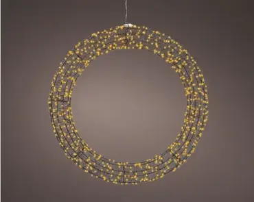 Lumineo micro led krans 58cm-720l zwart/klassiek warm - afbeelding 3