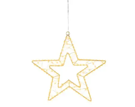 Lumineo Micro led ster 38cm-238led goud/warm wit/klassiek warm - afbeelding 1