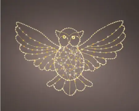 Lumineo Micro led uil 84x55cm-545led goud/warm wit/klassiek warm - afbeelding 2