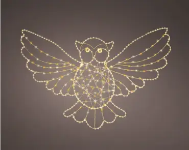 Lumineo Micro led uil 84x55cm-545led goud/warm wit/klassiek warm - afbeelding 2