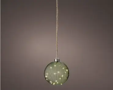 Lumineo microled bal 14cm groen/warm wit - afbeelding 4