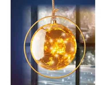 Lumineo microled bal 20cm amber/klassiek warm - afbeelding 2