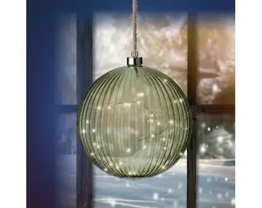 Lumineo microled bal 20cm groen/warm wit - afbeelding 2