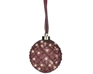 Lumineo microled bal 20cm maroon/warm wit - afbeelding 2