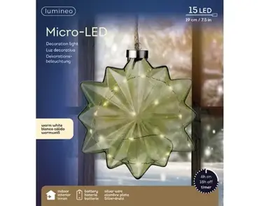 Lumineo microled bloem 19cm groen/warm wit - afbeelding 1