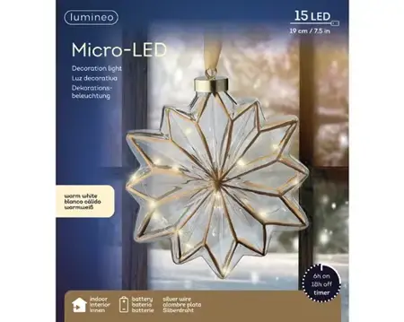 Lumineo microled bloem 19cm helder/warm wit - afbeelding 1