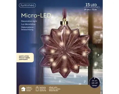 Lumineo microled bloem 19cm warm wit - afbeelding 1