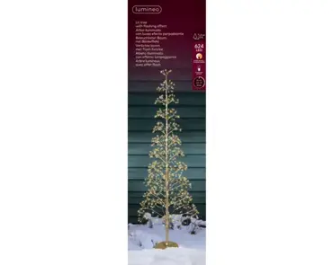 Lumineo Microled boom 55x150cm-624led goud/warm wit/klassiek warm - afbeelding 1