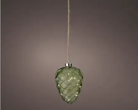 Lumineo microled dennenappel 15cm groen/warm wit - afbeelding 4