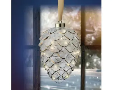 Lumineo microled dennenappel 15cm helder/warm wit - afbeelding 2