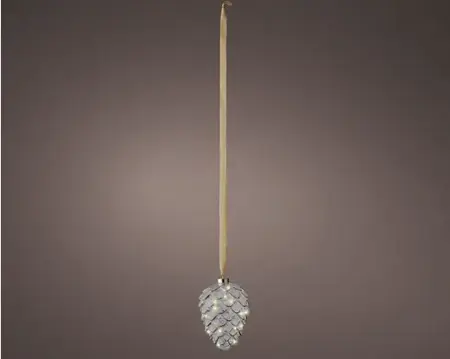 Lumineo microled dennenappel 15cm helder/warm wit - afbeelding 4