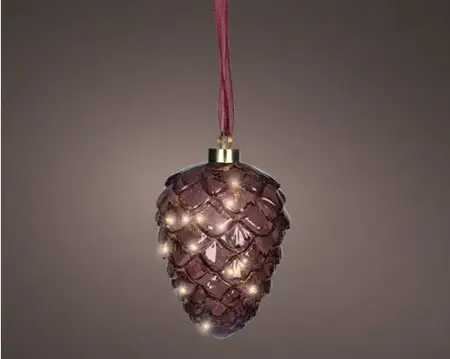 Lumineo microled dennenappel 15cm warm wit - afbeelding 3