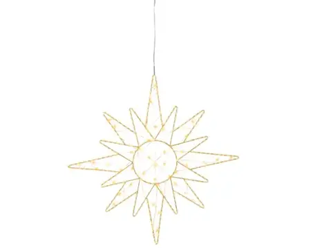 Lumineo Microled starburst 58cm goud/warm wit/klassiek warm - afbeelding 1