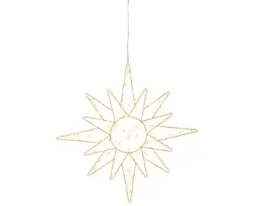 Lumineo Microled starburst 58cm goud/warm wit/klassiek warm