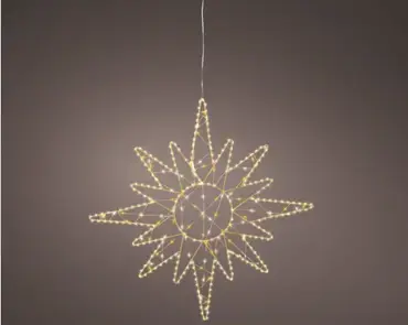 Lumineo Microled starburst 58cm goud/warm wit/klassiek warm - afbeelding 2