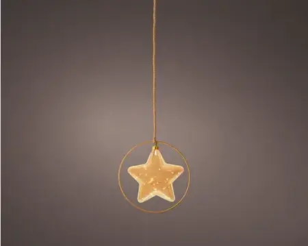 Lumineo microled ster 26cm amber/klassiek warm - afbeelding 4