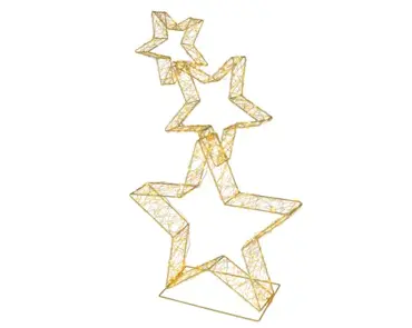 Lumineo microled sterren | 350 LED | 16x50x80 centimeter | goud/warm wit/klassiek warm - afbeelding 3
