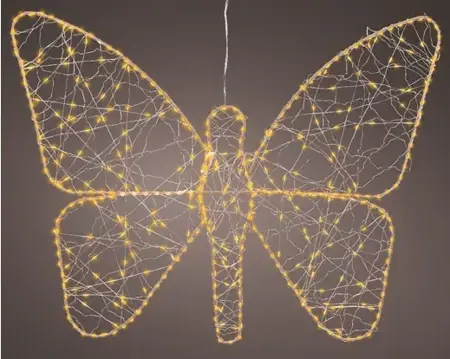 Lumineo microled vlinder 58x43cm-400l goud/koel warm - afbeelding 3