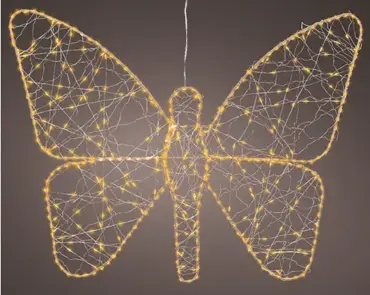 Lumineo microled vlinder 58x43cm-400l goud/koel warm - afbeelding 3