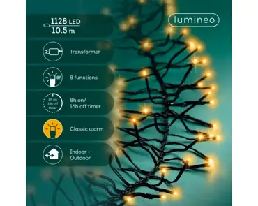 Lumnineo led Cluster twinkel | 10 meter | 1120 LED | klassiek warm - afbeelding 8