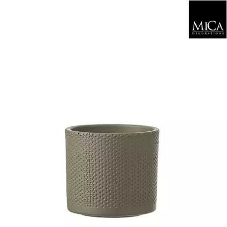 Mica Decorations era pot groen relief 12,5x13,5cm