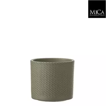 Mica Decorations era pot groen relief 12,5x13,5cm