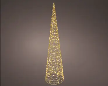 Micro LED cone d23h90cm-500l goud/warm wit/klassiek warm - afbeelding 1