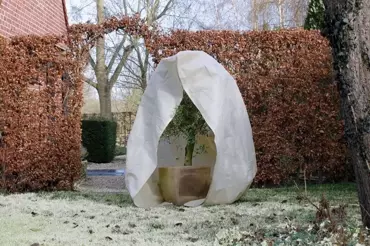 NATURE Winterafdekhoes met rits Ø250cm - Wit