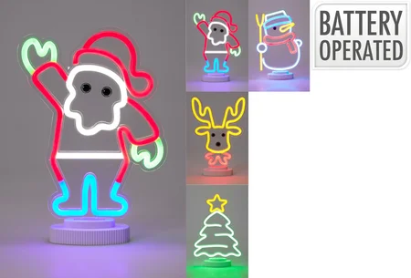 Neon figuur op base - assortiment - afbeelding 1