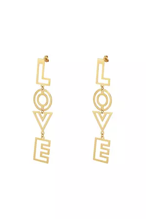 Oorbellen LOVE - Goud Stainless Steel