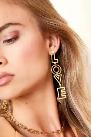 Oorbellen LOVE - Goud