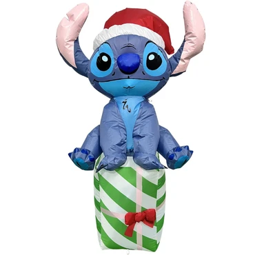 Opblaasfiguur stitch op cadeau 120cm