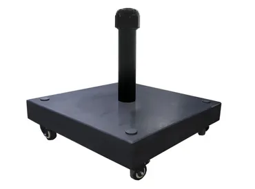 Parasolvoet op 4 wielen 60kg graniet zwart