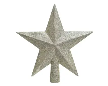 Piek plastic 4x19cm ster glitter parel - afbeelding 2