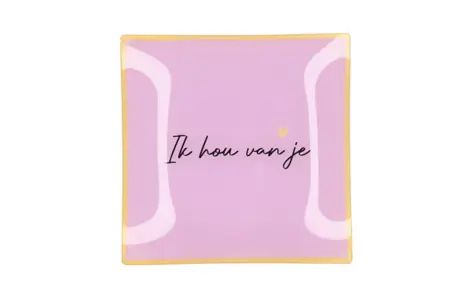 PLATE SQUARE IK HOU VAN JE 18X18X2CM