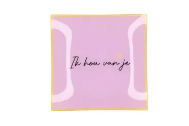 PLATE SQUARE IK HOU VAN JE 18X18X2CM