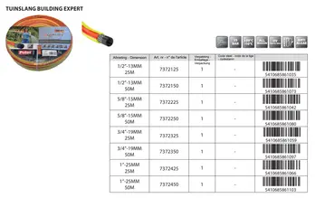 Polet Tuinslang 3/4 25m building - afbeelding 1